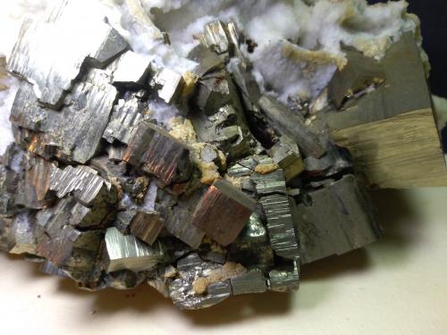 Pyrite, Calcite (pseudo after Anhydrite)<br />Niccioleta Mine, Massa Marittima, Grosseto Province, Tuscany, Italy<br />17 x 10 cm<br /> (Author: Sante Celiberti)