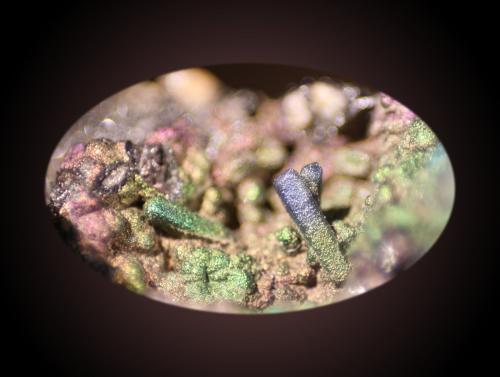 Cerussite, Goethite<br />San Valentín open pit, Sancti Espíritu, Sierra Minera de Cartagena-La Unión, La Unión, Comarca Campo de Cartagena, Region of Murcia (Murcia), Spain<br />FOV 7 mm<br /> (Author: Firmo Espinar)