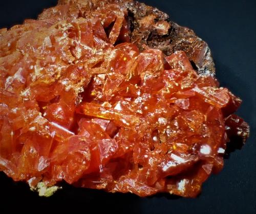 Crocoite, Pyromorphite<br /><br />40 mm x 31 mm<br /> (Author: Don Lum)