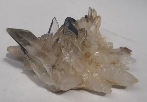 Quartz, Azurite<br />Wattener Lizum, Wattens, Innsbruck Land District, North Tyrol, Tyrol/Tirol, Austria<br />6 x 4,5 cm<br /> (Author: Volkmar Stingl)