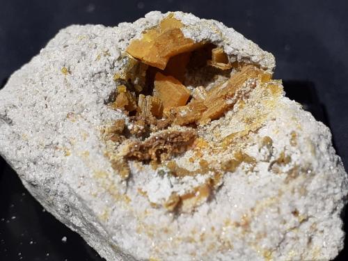 Wulfenite<br />Haiming, Imst District, North Tyrol, Tyrol/Tirol, Austria<br />4,5 x 3 cm<br /> (Author: Volkmar Stingl)