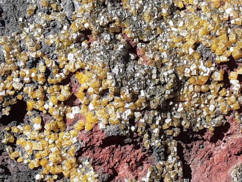 Wulfenite<br />Defiance Mine, Costello Mine group, Gleeson, Turquoise District, Dragoon Mountains, Cochise County, Arizona, USA<br />9 x 7 cm<br /> (Author: Volkmar Stingl)