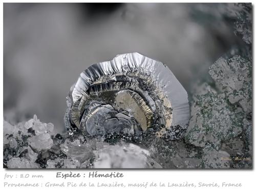 Hematite<br />Grand Pic de la Lauzière, La Lauzière Massif, Saint-Jean-de-Maurienne, Savoie, Auvergne-Rhône-Alpes, France<br />fov 8.0 mm<br /> (Author: ploum)