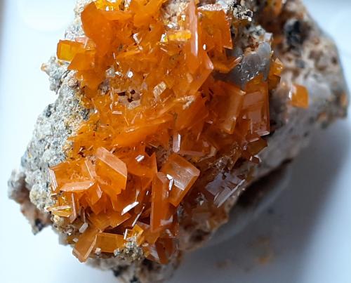 Wulfenite<br />Harrington-Hickory Mine, Topache Peak, Star Mountains, Star and North Star Districts, Beaver County, Utah, USA<br />4 x 3 cm<br /> (Author: Volkmar Stingl)