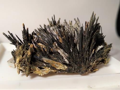 Stibnite, Klebelsbergite<br />Mina Niccioleta, Massa Marittima, Provincia Grosseto, Toscana, Italia<br />47 x 35 mm<br /> (Author: Sante Celiberti)