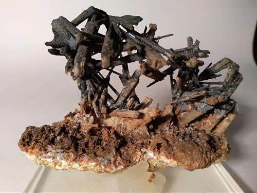 Stibnite<br />Pereta Mine, Pereta, Magliano in Toscana, Grosseto Province, Toscana, Italy<br />80,7 x 60,7 mm<br /> (Author: Sante Celiberti)