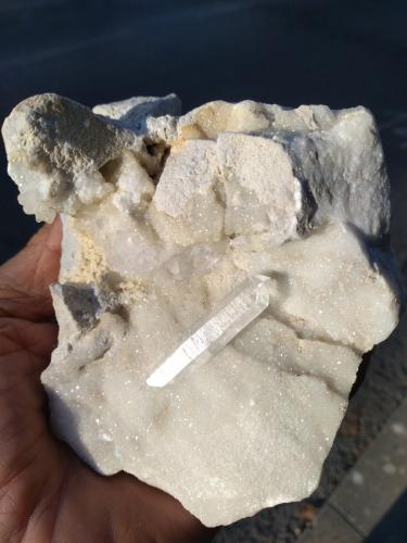 Quartz, Fluorite<br />Calagio Quarry, Colonnata, Carrara, Apuan Alps, Massa-Carrara Province, Tuscany, Italy<br />11 x 9 cm<br /> (Author: Sante Celiberti)