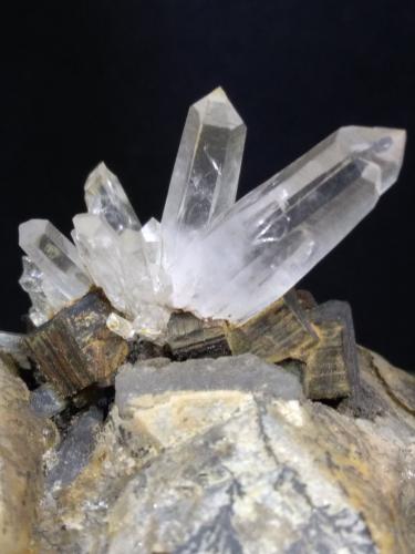 Calcite, Quartz, Pyrite, manganese oxides<br />Isola del Giglio, Grosseto Province, Tuscany, Italy<br />65 x 41 mm<br /> (Author: Sante Celiberti)