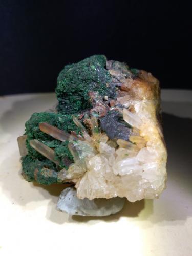 Malachite, Chalcopyrite, Quartz<br />Isola del Giglio, Grosseto Province, Tuscany, Italy<br />42 x 40 mm<br /> (Author: Sante Celiberti)