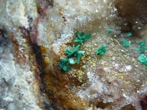 Malaquita, Cuarzo<br />Las Niñas Mine, Rodalquilar, Níjar, Comarca Metropolitana de Almería, Almería, Andalusia, Spain<br />5 x 3 cm. la pieza<br /> (Autor: javier ruiz martin)