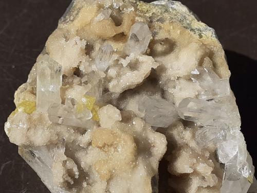 Celestine, Sulphur<br />Machów Mine, Tarnobrzeg, Subcarpathian Voivodeship, Poland<br />6 x 4 cm<br /> (Author: Volkmar Stingl)