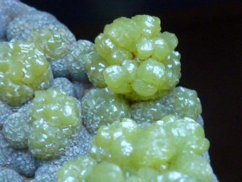 Piromorfita, Barita<br />San Andrés Mine, Espiel, Comarca Valle del Guadiato, Córdoba, Andalusia, Spain<br />Encuadre 2 x 2 cm<br /> (Autor: javier ruiz martin)