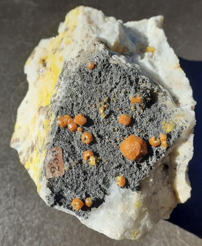 Mimetite (variety Campylite)<br />Dry Gill Mine, Caldbeck Fells, Allerdale, former Cumberland, Cumbria, England / United Kingdom<br />6 x 5 cm<br /> (Author: Volkmar Stingl)