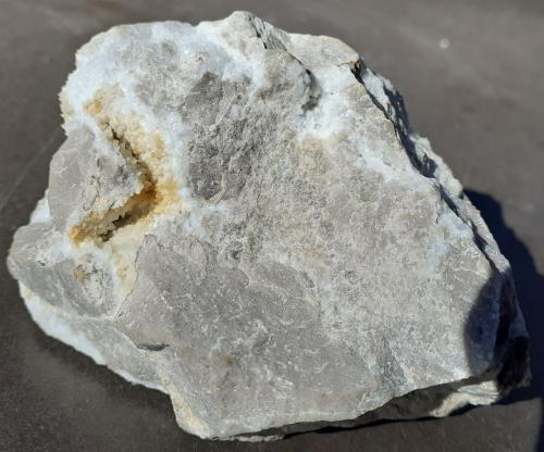 Wulfenite, Calcite<br />Feigenstein Mine, Wannig Mountain, Nassereith, Imst District, North Tyrol, Tyrol/Tirol, Austria<br />8 x 6 cm<br /> (Author: Volkmar Stingl)