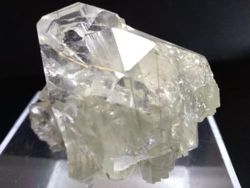 Quartz (variety gwindel), Amphibole Supergroup (variety byssolite)<br />St Gotthard Pass area, Central St Gotthard Massif, Leventina, Ticino (Tessin), Switzerland<br />52 x 44.5 mm<br /> (Author: Sante Celiberti)
