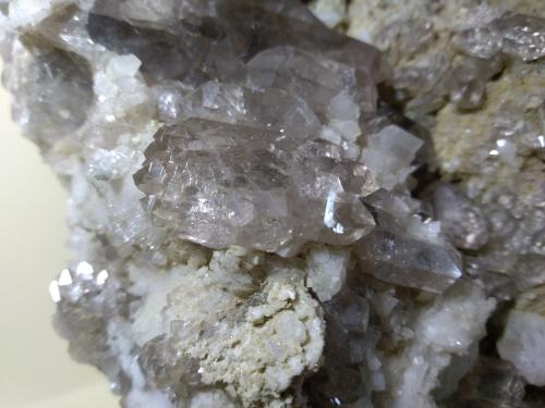 Quartz (variety smoky; variety gwindel), Orthoclase (variety adularia)<br />Rhône Glacier, Furka Pass area, Furka, Goms, Wallis (Valais), Switzerland<br />25 x 15 cm<br /> (Author: Sante Celiberti)