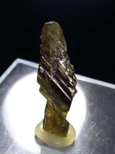 Epidote<br />Sollnkar, Krimml, Zell am See District, Salzburg, Austria<br />38 x 13 mm<br /> (Author: Sante Celiberti)