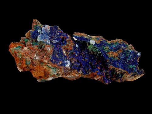 Azurite and Malachite<br />M'Cissi, Alnif Commune, Tinghir Province, Drâa-Tafilalet Region, Morocco<br />180 mm x 50 mm x 60 mm<br /> (Author: Dany Mabillard)