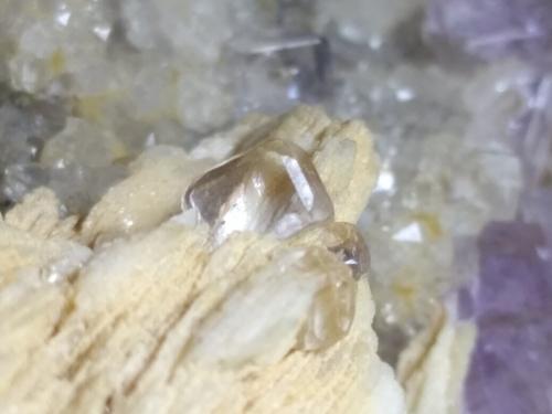 Fluorite, Baryte, Quartz<br />Muscadroxius-Genna Tres Montis Mine, Silius, Sud Sardegna Province, Sardinia/Sardegna, Italy<br />116 x 50 mm<br /> (Author: Sante Celiberti)