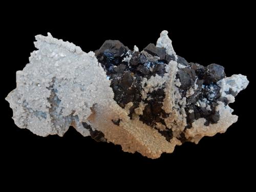 Sphalerite (variety marmatite), Chalcopyrite and Pseudomorph of Calcite<br />Dalnegorsk, Distrito urbano Dalnegorsk, Primorsky Krai, Rusia<br />250 mm x 100 mm x 100 mm<br /> (Author: Dany Mabillard)