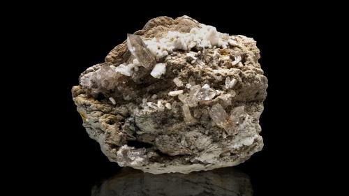Quartz (variety smoky) and Albite<br />Pollone Mine, Valdicastello Carducci, Pietrasanta Municipality, Lucca Province, Tuscany, Italy<br />mm.100x90x75<br /> (Author: Diego Pucci)
