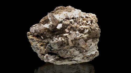 Quartz (variety smoky) and Albite<br />Pollone Mine, Valdicastello Carducci, Pietrasanta Municipality, Lucca Province, Tuscany, Italy<br />mm.100x90x75<br /> (Author: Diego Pucci)