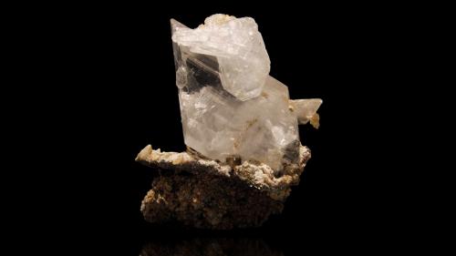 Baryte on Gypsum<br />Niccioleta Mine, Massa Marittima, Grosseto Province, Tuscany, Italy<br />mm.100x60x55<br /> (Author: Diego Pucci)