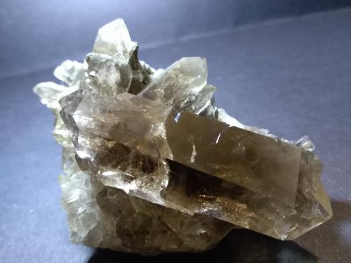 Quartz (smoky)<br />Giuv glacier (Giuv Gletscher), Val Giuv, Tujetsch (Tavetsch), Vorderrhein Valley, Grischun (Grisons; Graubünden), Switzerland<br />89 x 55 mm<br /> (Author: Sante Celiberti)