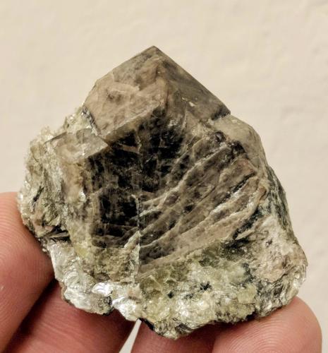 Casiterita, Moscovita<br />San Finx Mines, Vilacova, Lousame, Comarca Noia, La Coruña / A Coruña, Galicia / Galiza, Spain<br />4,0 x 2,6 cm.<br /> (Autor: Carles)