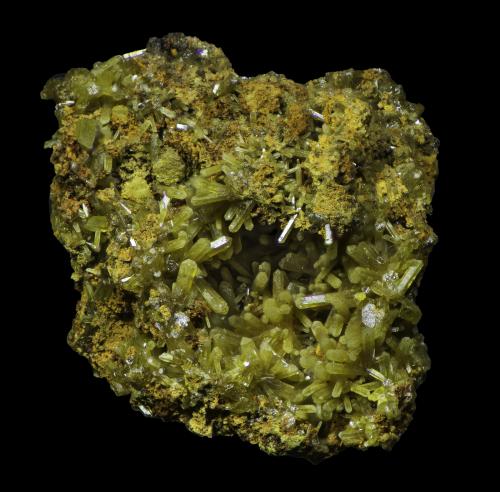 Mimetite<br />Ojuela Mine, Mapimí, Municipio Mapimí, Durango, Mexico<br />20 x 20 x 5 mm<br /> (Author: Rob Schnerr)