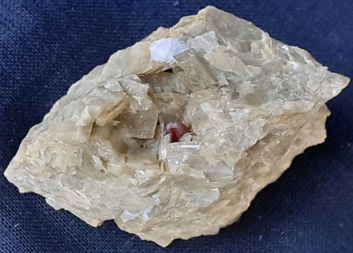 Cinnabar, Siderite<br />Erzberg, Eisenerz (Steiermark), Leoben District, Styria/Steiermark, Austria<br />4 x 2 cm<br /> (Author: Volkmar Stingl)