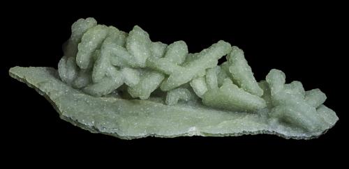 Prehnite after Calcite<br />Dahisar Quarry, Mumbai (Bombay), Mumbai (Bombay) District, Maharashtra, India<br />210 x 75 x 55 mm<br /> (Author: Rob Schnerr)