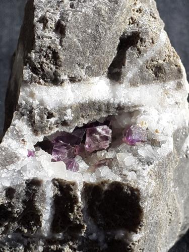 Fluorite, Calcite<br />Ungerhammerplatzl, Unterlaussa, Sankt Gallen, Liezen District, Styria/Steiermark, Austria<br />7 x 5 cm<br /> (Author: Volkmar Stingl)