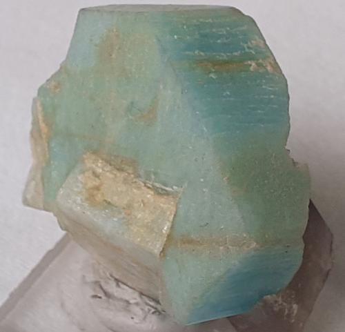 Microcline (variety amazonite), Quartz (variety smoky)<br />Lake George, Park County, Colorado, USA<br />4 x 4 cm<br /> (Author: Volkmar Stingl)