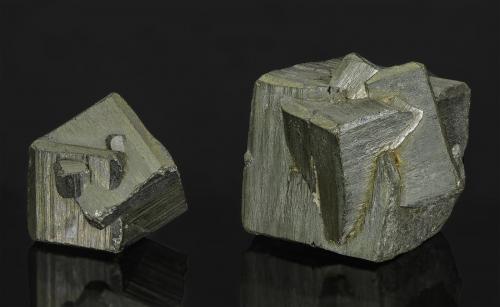 Pyrite<br />Ambas Aguas (Ambasaguas), Muro de Aguas, Comarca Arnedo, La Rioja, Spain<br />30 x 30 x 30 mm ( the biggest)<br /> (Author: Rob Schnerr)