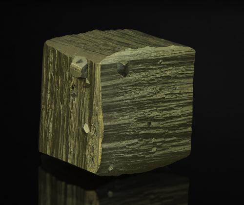 Pyrite<br />Ambas Aguas (Ambasaguas), Muro de Aguas, Comarca Arnedo, La Rioja, Spain<br />40 x 38 x 35 mm<br /> (Author: Rob Schnerr)