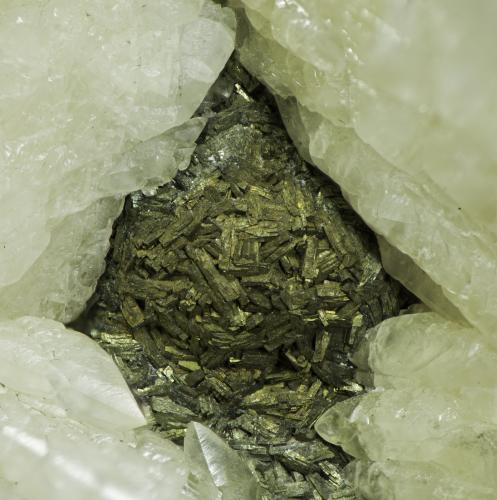 Calcite, Marcasite.<br />Joplin Field, Tri-State District, Jasper County, Missouri, USA<br /><br /> (Author: Rob Schnerr)