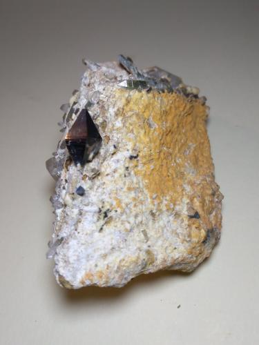 Anatase, Quartz<br />Kharan District, Balochistan (Baluchistan), Pakistan<br />83 x 52 mm<br /> (Author: Sante Celiberti)