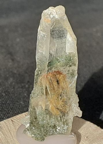 Quartz, Actinolite, Tremolite<br />Saurüssel, Mörchner area, Zemmgrund, Ziller Valley (Zillertal), North Tyrol, Tyrol/Tirol, Austria<br />3 x 1 cm<br /> (Author: Volkmar Stingl)