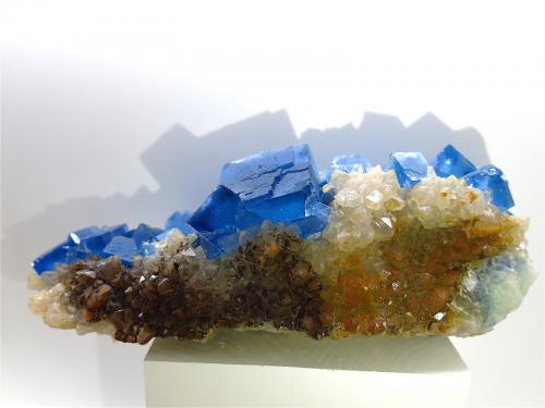 Fluorite, Quartz<br />Moritz II Mine, Sewen, Thann-Guebwiller, Haut-Rhin, Grand Est, France<br />22 x 8 x 8 cm<br /> (Author: Jean Suffert)