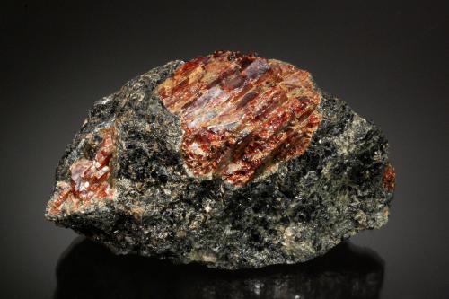 Almandine<br />Minas Barton Garnet, North River, Condado Warren, New York, USA<br />8.4 x 5.0 x 3.8 cm<br /> (Author: Michael Shaw)