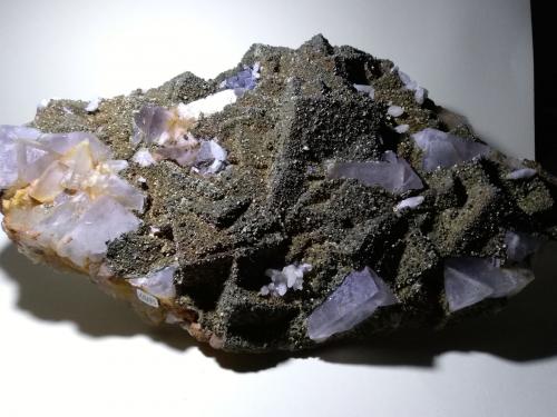 Fluorite, Marcasite, Calcite, Galena<br />Silius, Metropolitan City of Cagliari, Sardinia/Sardegna, Italy<br />33 x 24 cm<br /> (Author: Sante Celiberti)