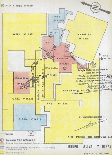 Plano Grupo Minero Áliva y Otras, 1977 (Autor: Raul Vancouver)