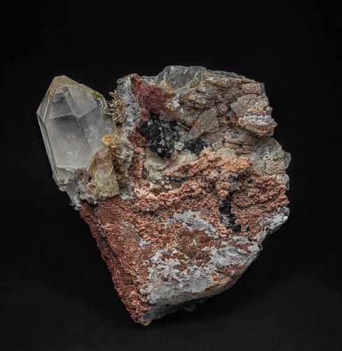 Quartz, Tourmaline<br />Dafoe Property, vein #1, Pierrepont,  St. Lawrence County, New York, USA<br />8.5 x 8.0 cm<br /> (Author: am mizunaka)