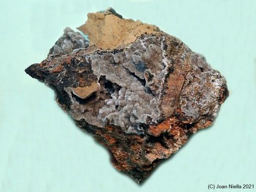 Hemimorfita<br />Pic de la Mina, Vall de Barravés, Vilaller, Comarca Alta Ribagorça, Lérida / Lleida, Cataluña / Catalunya, España<br />50x35 mm<br /> (Autor: Joan Niella)