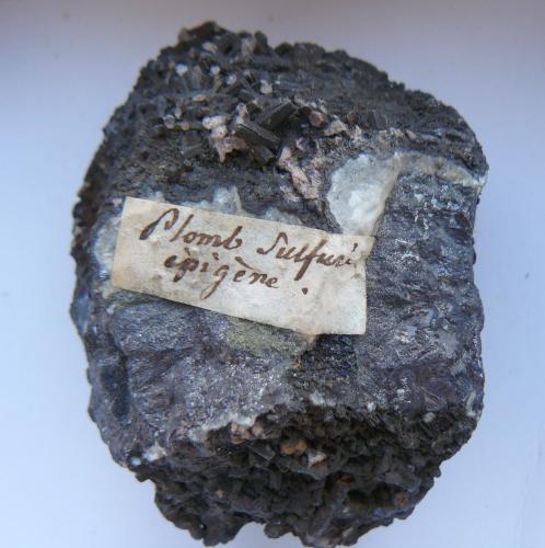 Galena (after Pyromorphite)<br />Huelgoat, Châteaulin, Finistère, Brittany/Bretagne, France<br />6,5 x 4,5 cm.<br /> (Author: Benj)