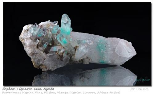 Quartz and Ajoïte<br />Messina Mine, Musina (Messina), Vhembe District, Limpopo Province, South Africa<br />fov 72 mm<br /> (Author: ploum)