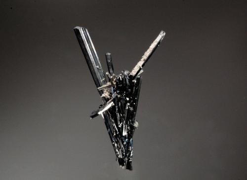 Stibnite<br />Mina Socavón (Mina La Salvadora), Ciudad de Oruro, Provincia Cercado, Departamento Oruro, Bolivia<br />5.1 x 2.4 cm<br /> (Author: Michael Shaw)