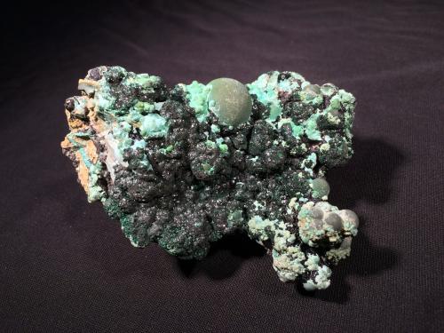 Malachite, Libethenite<br />Kabwe Mine (Broken Hill Mine), Kabwe (Kabwe-Ka Mukuba), Kabwe District, Central Province, Zambia<br />103 mm X 75 mm X 55 mm<br /> (Author: Robert Seitz)