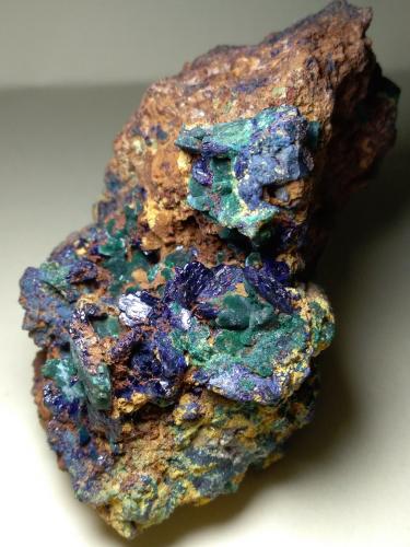 Azurita, Malaquita<br />Sa Duchesa Mine, Oridda Valley, Domusnovas, Sud Sardegna Province, Sardinia/Sardegna, Italy<br />76 x 62 mm<br /> (Autor: Sante Celiberti)